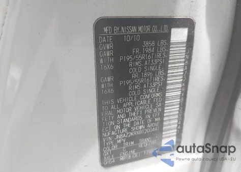 2011 Nissan Cube 1.8 Krom z USA, uszkodzony, nr VIN JN8AZ2KRXBT200441